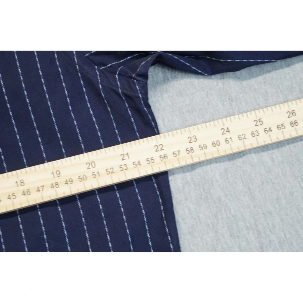 Banana Republic Shirt Mens Medium 15-15 1/2 Blue White Striped Button Down Up